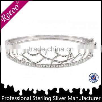 alibaba 925 silver bangle bracelets rhodium plated sterling silver cuff bracelet