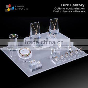 cutomized Two layers multi-function jewelry display stand tray