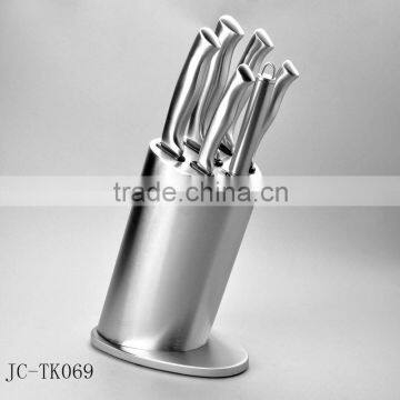 Promotional stainless steel hollow handle knife set with block