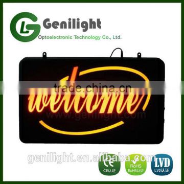 Welcome High Visible LED Neon Light Business Motion Open Sign Chain Switch