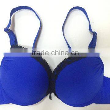 Beautiful Bra Sexy Bra Design Classic Solid Color Lace Trim Push up Silicone Bra