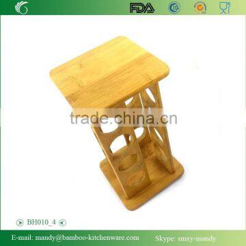 BH010 Bamboo Material Pepper Spice Rack | Spice Bottle Display Holder | Bamboo Rack | Bamboo Spices Organization photo-4