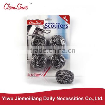 stainless steel scourer with 4pcs blister card Kitchen Cleaning Products