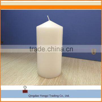 white church candle for religious use; paraffin wax candle