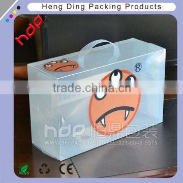 custom printed logo clear plastic pvc shoe box for women