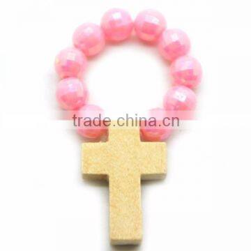 irregular wooden cross decade rosary ring