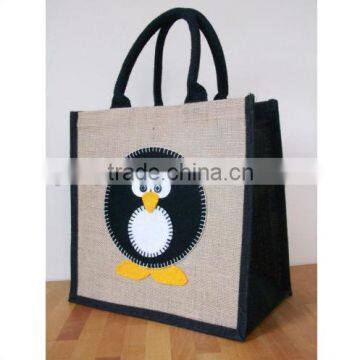 Natural Hessian Medium Animal beach jute Shopping Bag