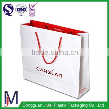 custom high quality recyclable twist handle printed shopping brown white kraft paper bag