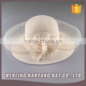 Womwn Hats to Deorate Ladies Elegant White Hats Cehap Straw Hat