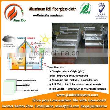 Aluminum foil fiber glass insulation, puncture resistant fabric 100mm fiberglass insulation