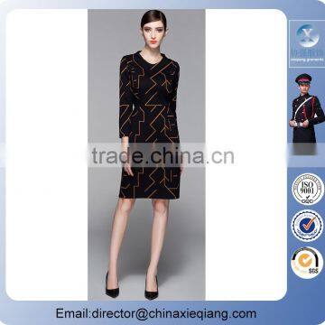 2016 Fashion Ladies Printed Dress Pattern Printed Dress for Women