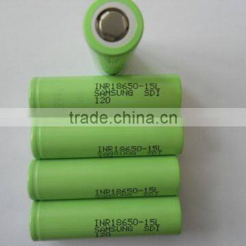 Original High discharge 18A Samsung sdi 18650 1500mah INR18650-15L 3.7V battery cells