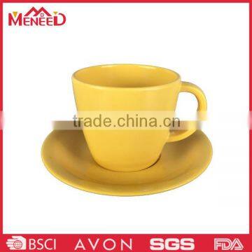 Yellow solid color fancy melamine coffee cups and mugs