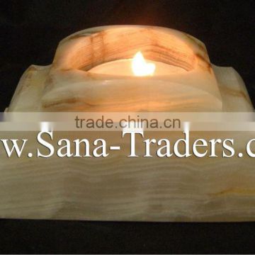 Marble Onyx Designed One Hole Tea Light