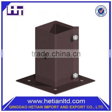 Flush Mount Adjustable Steel Bolt Down Post Support Bracket