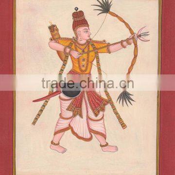 Hindu God Ram Painting Artwork ISCON Vedic Yoga Horse Rare Painting Indian Ramayan