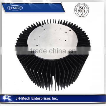 Round 6063 aluminum profile anodized big size heatsink