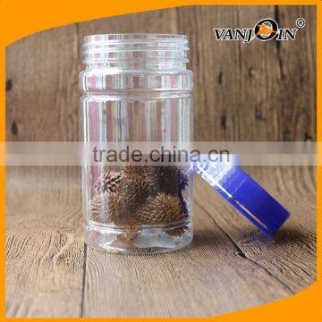 300ml PET Clear Plastic Medicinal Herbs Bottle With Blue Screw Lids photo-4