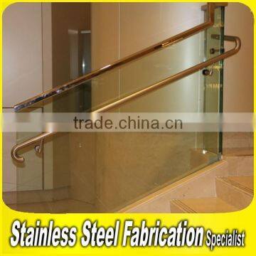 Residential 304 Stainless Steel Handrails Tempered Glass Railing