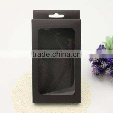 Black cardboard packaging box,Spot PVC window paper packaging for phone case