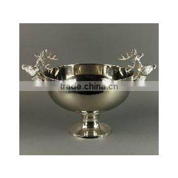 deer handle nickle plated antique wine bucket