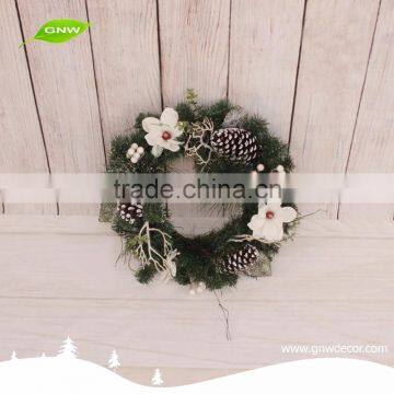 GNW CHWR-1605026 Best-selling Wholesale Indoor Christmas Wreath With White Flower photo-2