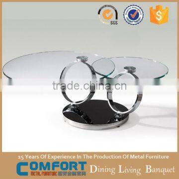 C8041rotating glass top multifunction coffee table