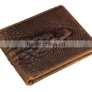 Crocodile Pattern Crazy Horse genuine leather wallet