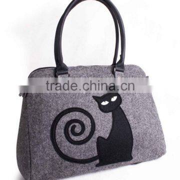 Cat handbag Felt cat purse Cat bag Felted bag Felted purse Grey handbag Felt shoulder purse china suppliers