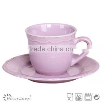 Pure Color Antique Cups and Saucers photo-3