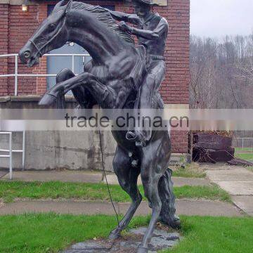 Bronze Foundry Large Outdoor Copper Cowboy Horse Statue photo-4