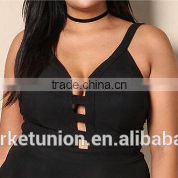 2017 Hot Sale Plus Size Deep V-neck Sexy Dress Clothing for Fat Women