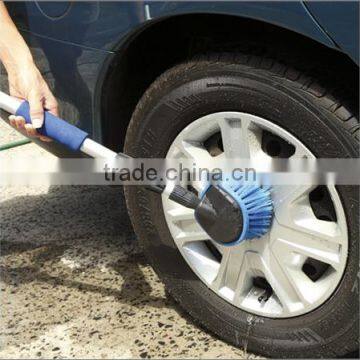 water fed car wheel brush with extension pole