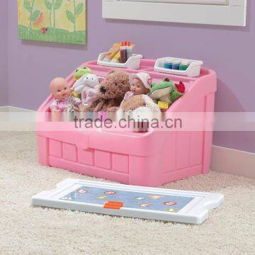2016 New Custom Children Room Pink Plastic Toys Big Storage Box From ICTC Factory photo-3