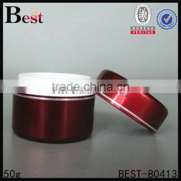 50g Dark Red Aluminum Cream Jar With Red Lid photo-2