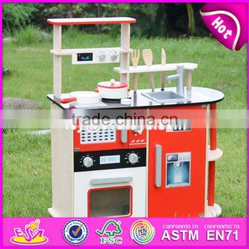 2017 New Design Red Kids Pretend Play Wooden Kitchen Toy W10C211 photo-3