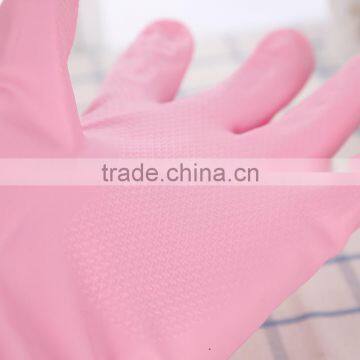 L00035 Rubber Gloves Scrubber/ House/kitchen /cleaning Room With Velvet photo-2