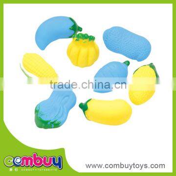 Hot sale cartoon rubber soft toys fruits and vegetables