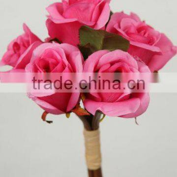 middle silk rose flower hair clip