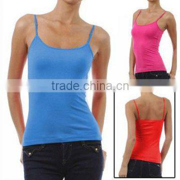 CAMI Camisole Built in Shelf BRA Adjustable Spaghetti Strap Tank Top S M L