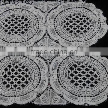 white cotton chemical guipure embroidered mesh lace fabric