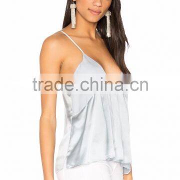 Sleeveless Deep V Sexy Woman Top Latest Design Party Wear Sexy Top photo-3