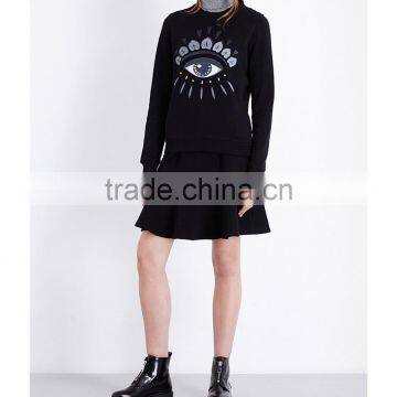 Wholesale Women Long Sleeves Cotton-jersey Sweatshirt(DQE0072T) photo-2
