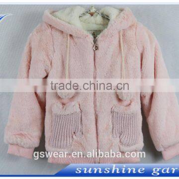 Girls Clothes Cute Coat 2016 Children Winter Pink Coat For Girls