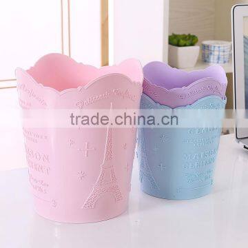 Office Waste Paper Garbage Open Top Round Plastic Trash Can photo-3