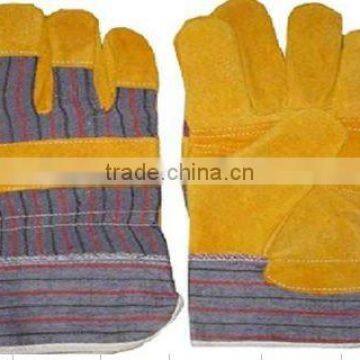 cheap cowhide working gloves with polyester liner