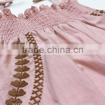 New Arrival Sleeveless Embroider off Shoulder Frocks Little Girl Princess Dresses photo-3