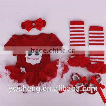 Baby children high quality cotton Christmas dress 4 pieces set