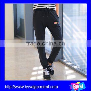 Hot Sale Fashion Custom Fleece 100% Cotton Plain Blank Elastic Waist Womens Pants Pattern