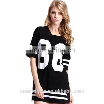 Hot Sale 2017 summer Women Boyfriend Style Striped Baseball T Shirt Plus Size Dress Hip Hop Clothing Oversized T Shirt Dress